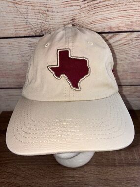 Pre Owned Texas A&M Beige Baseball Cap with Maroon Texas Patch C.C Creations